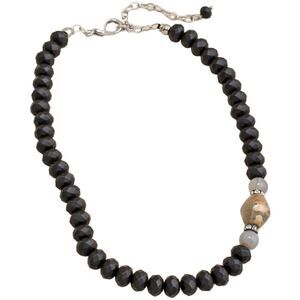 Chico's Black Beaded Singlestrand Necklace Retired